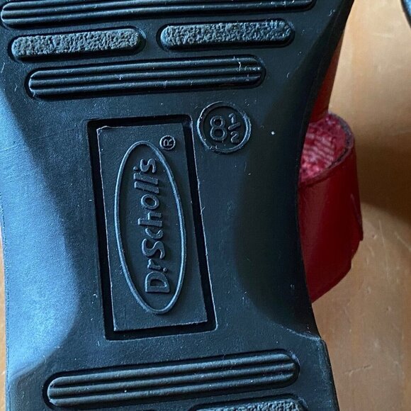 Dr. Scholls Red Leather Slide Sandals Womens Size 8.5 - Picture 11 of 13